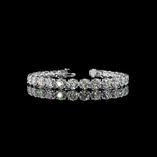 LAB-GROWN 26.25 CARAT ROUND E-F-VS1 DIAMOND 14K WHITE GOLD TENNIS BRACELET: LAB-GROWN 26.25 CARAT ROUND E-F-VS1 DIAMOND 14K WHITE GOLD TENNIS BRACELET LAB-GROWN 26.25 CARAT ROUND E-F-VS1 DIAMOND 14K WHITE GOLD TENNIS BRACELET PRODUCT DESCRIPTION Title: High-quality Brand-New 