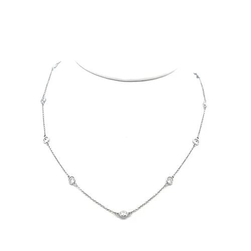 TIFFANY & CO ELSA PERETTI PLATINUM LINK NECKLACE WITH 1.54 CARAT ROUND DIAMONDS: TIFFANY & CO ELSA PERETTI PLATINUM LINK NECKLACE WITH 1.54 CARAT ROUND DIAMONDS Designer: Tiffany & Co Detailed Description: Elevate your elegance with this stunning Tiffany & Co. platinum necklace, f