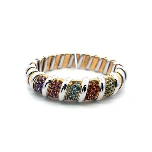 ROBERTO COIN 8.50 CARAT ROUND BRILLIANT DIAMOND 18K TWO TONE GOLD CUFF BRACELET (1 of 2)