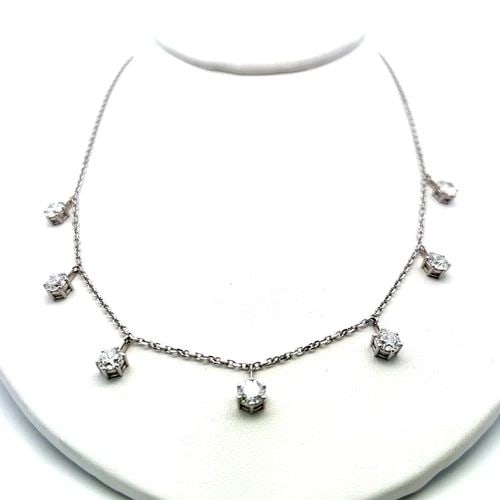 3.55 CARAT ROUND BRILLIANT D-F-G I1-SI2 DIAMOND 14K WG DROP NECKLACE (1 of 2)
