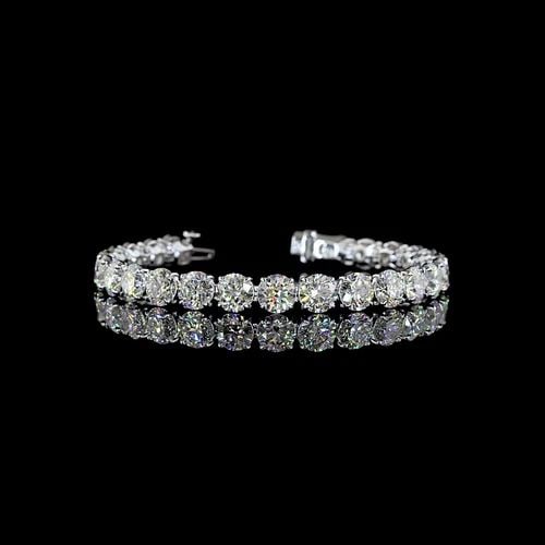 LAB-GROWN 26.27 CARAT ROUND E-F-VS1 DIAMOND 14K WHITE GOLD TENNIS BRACELET: LAB-GROWN 26.27 CARAT ROUND E-F-VS1 DIAMOND 14K WHITE GOLD TENNIS BRACELET Title: High-quality Brand-New Echo Friendly Elegant Lab-Grown 26.27 Carat Round E-F-VS1 Diamond 14K White Gold Tennis Bracele