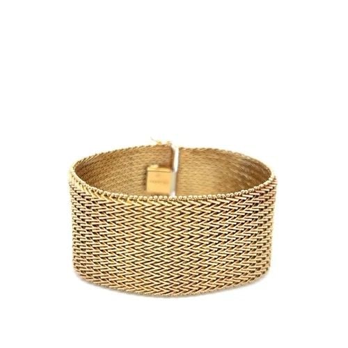 VINTAGE 14K YELLOW GOLD MESH LINK BRACELET 7X1.06X0.08IN 78 GRAMS (1 of 2)