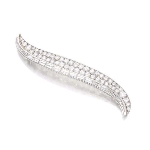 VINTAGE 17 GRAMS 6.50 CARAT G-VS1 DIAMOND PLATINUM PIN (1 of 2)