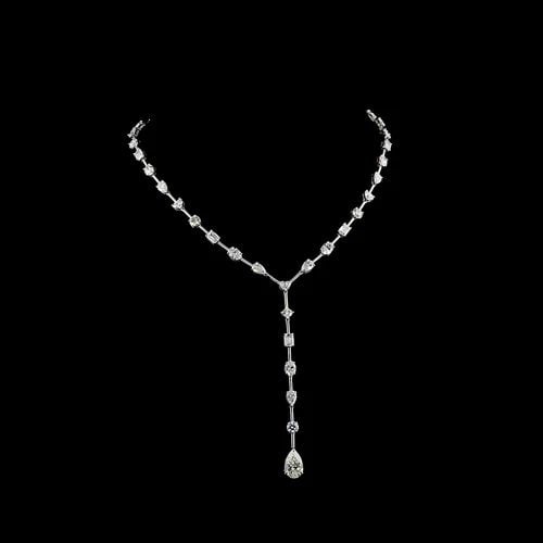 LAB-GROWN 18.92 CARAT MIX E-F-VS DIAMOND 14K WHITE GOLD LARIAT NECKLACE: LAB-GROWN 18.92 CARAT MIX E-F-VS DIAMOND 14K WHITE GOLD LARIAT NECKLACE LAB-GROWN 18.92 CARAT MIX E-F-VS DIAMOND 14K WHITE GOLD LARIAT NECKLACE PRODUCT DESCRIPTION Title: High-quality Brand-New Echo F