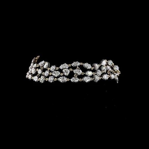 LAB-GROWN 13 CARAT MIX E-F-VS1 DIAMOND 14K YELLOW GOLD STATION BRACELET: LAB-GROWN 13 CARAT MIX E-F-VS1 DIAMOND 14K YELLOW GOLD STATION BRACELET Title: High-quality Brand-New Echo Friendly Elegant Lab-Grown 13 Carat MIX E-F-VS1 Diamond 14K Yellow Gold Station Bracelet Vide