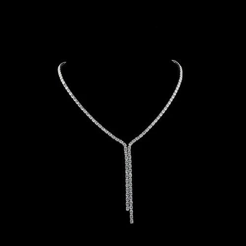 LAB-GROWN 16.77 CARAT OVAL E-F-VS DIAMOND 14K WHITE GOLD LARIAT NECKLACE: LAB-GROWN 16.77 CARAT OVAL E-F-VS DIAMOND 14K WHITE GOLD LARIAT NECKLACE Title: High-quality Brand-New Echo Friendly Elegant Lab-Grown 16.77 Carat Oval E-F-VS Diamond 14K White Gold Lariat Necklace Vi