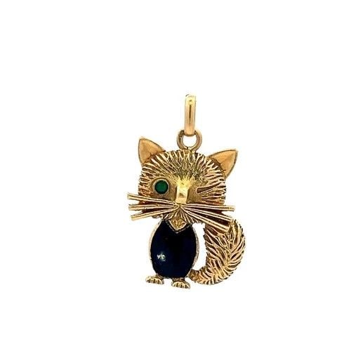 VAN CLEEF & ARPELS 18K YELLOW GOLD PENDANT WITH 0.03 CARAT EMERALD (1 of 2)