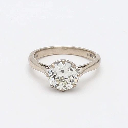 1.66 CARAT CIRCULAR BRILLIANT CUT SHAPE L-VS1 DIAMOND 18K WG WEDDING RING (1 of 1)