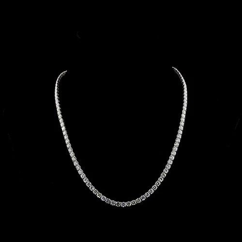 LAB-GROWN 25.03 CARAT ROUND E-F-VS1 DIAMOND 14K WHITE GOLD TENNIS NECKLACE: LAB-GROWN 25.03 CARAT ROUND E-F-VS1 DIAMOND 14K WHITE GOLD TENNIS NECKLACE Title: High-quality Brand-New Echo Friendly Elegant Lab-Grown 25.03 Carat Round E-F-VS1 Diamond 14K White Gold Tennis Necklac