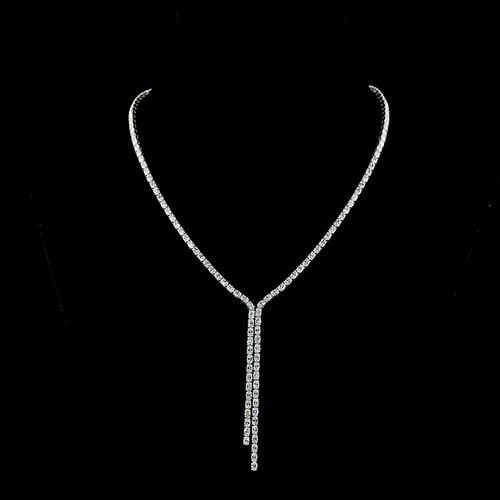 LAB-GROWN 13.14 CARAT OVAL E-F-VS DIAMOND 14K WHITE GOLD LARIAT NECKLACE: LAB-GROWN 13.14 CARAT OVAL E-F-VS DIAMOND 14K WHITE GOLD LARIAT NECKLACE Title: High-quality Brand-New Echo Friendly Elegant Lab-Grown 13.14 Carat Oval E-F-VS Diamond 14K White Gold Lariat Necklace Vi