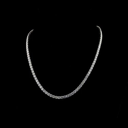 LAB-GROWN 20.92 CARAT ROUND E-F-VS2 DIAMOND 14K WHITE GOLD TENNIS NECKLACE: LAB-GROWN 20.92 CARAT ROUND E-F-VS2 DIAMOND 14K WHITE GOLD TENNIS NECKLACE LAB-GROWN 20.92 CARAT ROUND E-F-VS2 DIAMOND 14K WHITE GOLD TENNIS NECKLACE PRODUCT DESCRIPTION Title: High-quality Brand-New 