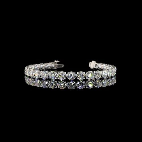 LAB-GROWN 19.9 CARAT ROUND E-F-VS1 DIAMOND 14K YELLOW GOLD TENNIS BRACELET: LAB-GROWN 19.9 CARAT ROUND E-F-VS1 DIAMOND 14K YELLOW GOLD TENNIS BRACELET Title: High-quality Brand-New Echo Friendly Elegant Lab-Grown 19.9 Carat Round E-F-VS1 Diamond 14K Yellow Gold Tennis Bracele