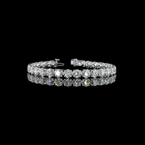 LAB-GROWN 20.11 CARAT ROUND E-F-VS1 DIAMOND 14K WHITE GOLD TENNIS BRACELET: LAB-GROWN 20.11 CARAT ROUND E-F-VS1 DIAMOND 14K WHITE GOLD TENNIS BRACELET Title: High-quality Brand-New Echo Friendly Elegant Lab-Grown 20.11 Carat Round E-F-VS1 Diamond 14K White Gold Tennis Bracele