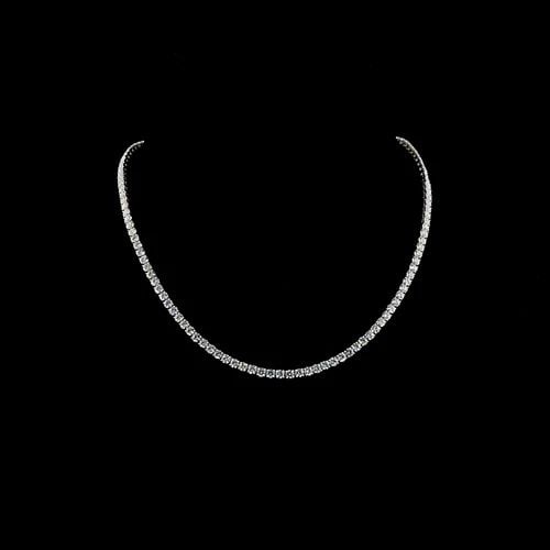 LAB-GROWN 15.77 CARAT ROUND E-F-VS2 DIAMOND 14K WHITE GOLD TENNIS NECKLACE: LAB-GROWN 15.77 CARAT ROUND E-F-VS2 DIAMOND 14K WHITE GOLD TENNIS NECKLACE Title: High-quality Brand-New Echo Friendly Elegant Lab-Grown 15.77 Carat Round E-F-VS2 Diamond 14K White Gold Tennis Necklac