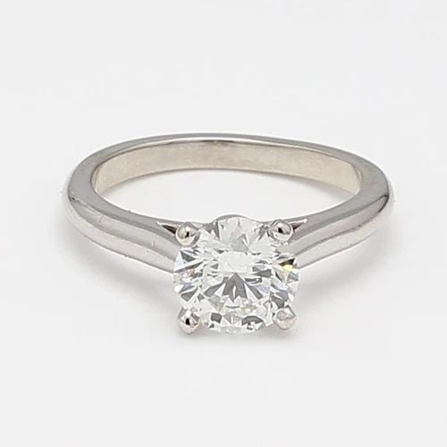 CARTIER 1.20 CARAT ROUND BRILLIANT H VS1 DIAMOND PLATINUM ENGAGEMENT RING (1 of 2)