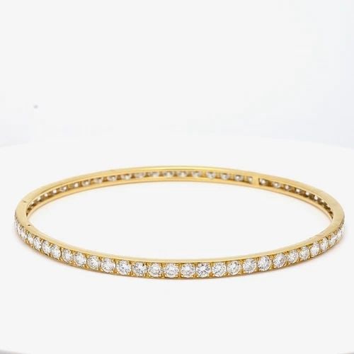 9.75 CARAT DIAMOND 18K YELLOW GOLD BANGLE BRACELET (1 of 2)
