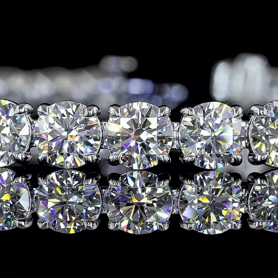 LAB-GROWN 17.46 CARAT ROUND E-F-VS1 DIAMOND 14K WHITE GOLD TENNIS BRACELET: LAB-GROWN 17.46 CARAT ROUND E-F-VS1 DIAMOND 14K WHITE GOLD TENNIS BRACELET Title: High-quality Brand-New Echo Friendly Elegant Lab-Grown 17.46 Carat Round E-F-VS1 Diamond 14K White Gold Tennis Bracele