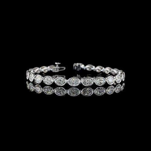 LAB-GROWN 12.07 CARAT OVAL E-F-VS1 DIAMOND 14K WHITE GOLD TENNIS BRACELET: LAB-GROWN 12.07 CARAT OVAL E-F-VS1 DIAMOND 14K WHITE GOLD TENNIS BRACELET LAB-GROWN 12.07 CARAT OVAL E-F-VS1 DIAMOND 14K WHITE GOLD TENNIS BRACELET PRODUCT DESCRIPTION Title: High-quality Brand-New Ec