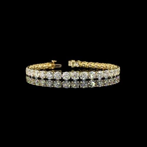 LAB-GROWN 17.65 CARAT ROUND E-F-VS1 DIAMOND 14K YELLOW GOLD TENNIS BRACELET: LAB-GROWN 17.65 CARAT ROUND E-F-VS1 DIAMOND 14K YELLOW GOLD TENNIS BRACELET Title: High-quality Brand-New Echo Friendly Elegant Lab-Grown 17.65 Carat Round E-F-VS1 Diamond 14K Yellow Gold Tennis Brace