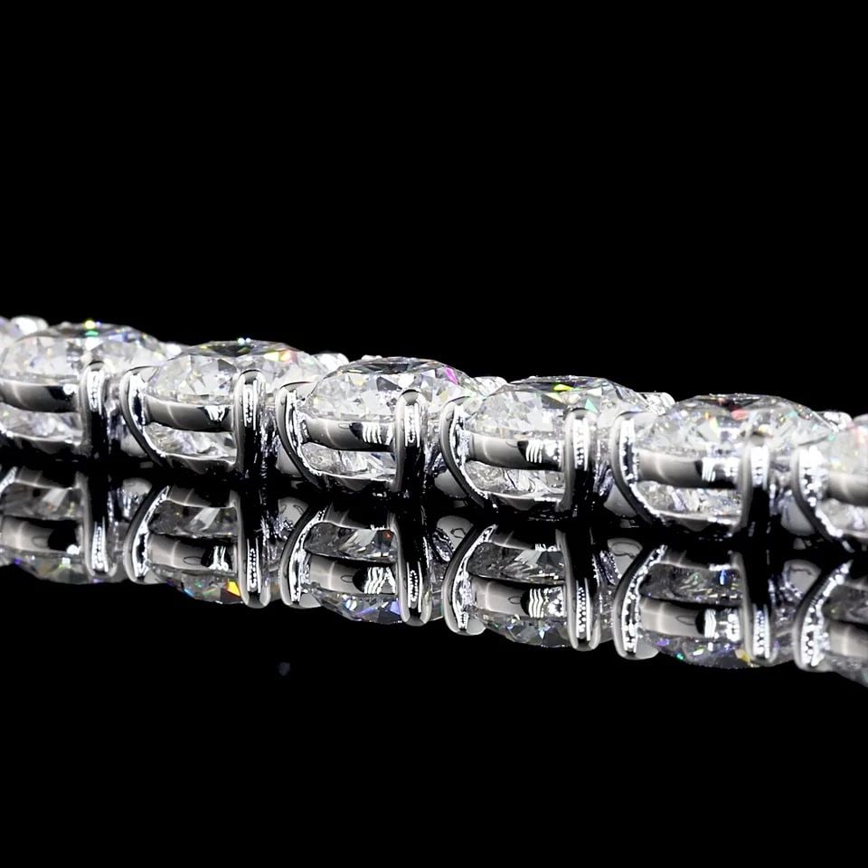 LAB-GROWN 15.70 CARAT ROUND E-VS DIAMOND 14K WG TENNIS BRACELET (1 of 1)