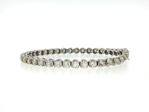 VINTAGE 14K WHITE GOLD TENNIS BRACELET WITH 8 CARAT ROUND J VS DIAMONDS: VINTAGE 14K WHITE GOLD TENNIS BRACELET WITH 8 CARAT ROUND J VS DIAMONDS VINTAGE 14K WHITE GOLD TENNIS BRACELET WITH 8 CARAT ROUND J VS DIAMONDS PRODUCT DESCRIPTION Detailed Description: 14K White Gold