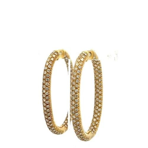 5.60 CARAT ROUND BRILLIANT F VS DIAMOND 18 KARAT YELLOW GOLD HOOP EARRINGS: 5.60 CARAT ROUND BRILLIANT F VS DIAMOND 18 KARAT YELLOW GOLD HOOP EARRINGS PRODUCT DESCRIPTION Title: 5.60 Carat Round Brilliant F VS Diamond 18 Karat Yellow Gold Hoop Earrings Style: Hoop Metal: 18 K