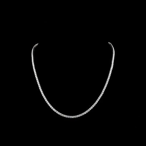 LAB-GROWN 9.14 CARAT ROUND E-F-VS DIAMOND 14K WHITE GOLD TENNIS NECKLACE: LAB-GROWN 9.14 CARAT ROUND E-F-VS DIAMOND 14K WHITE GOLD TENNIS NECKLACE LAB-GROWN 9.14 CARAT ROUND E-F-VS DIAMOND 14K WHITE GOLD TENNIS NECKLACE PRODUCT DESCRIPTION Title: High-quality Brand-New Echo