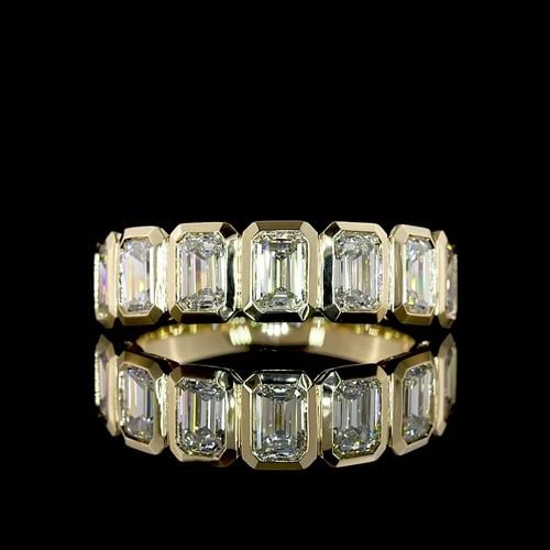 LAB-GROWN 2.11 CARAT EMERALD E-F-VS+ DIAMOND 14K YG SEVEN STONES ETERNITY BAND: LAB-GROWN 2.11 CARAT EMERALD E-F-VS+ DIAMOND 14K YG SEVEN STONES ETERNITY BAND LAB-GROWN 2.11 CARAT EMERALD E-F-VS+ DIAMOND 14K YG SEVEN STONES ETERNITY BAND PRODUCT DESCRIPTION Title: High-quality Br