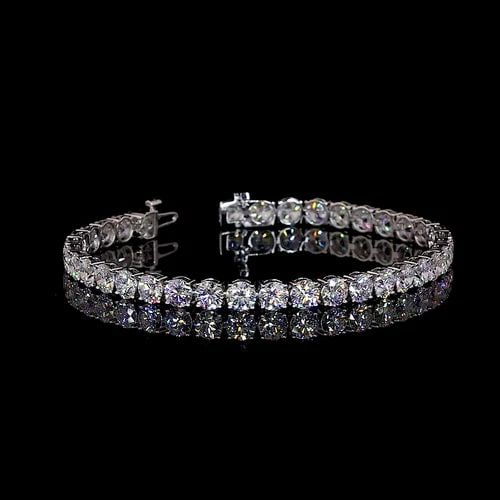 LAB-GROWN 13.90 CARAT ROUND E-VVS2 DIAMOND 14K WG TENNIS BRACELET: LAB-GROWN 13.90 CARAT ROUND E-VVS2 DIAMOND 14K WG TENNIS BRACELET Lab-Grown 13.90 Carat Round E-VVS2 Diamond 14K White Gold Tennis Bracelet Details Department Unisex Adults Main Stone No Stone Metal W