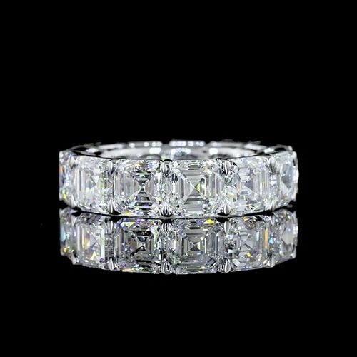 LAB-GROWN 13.09 CARAT ASSCHER E-F-VS1 DIAMOND 14K WG ETERNITY BAND: LAB-GROWN 13.09 CARAT ASSCHER E-F-VS1 DIAMOND 14K WG ETERNITY BAND Title: High-quality Brand-New Echo Friendly Elegant Lab-Grown 13.09 Carat Asscher E-F-VS1 Diamond 14K White Gold Eternity Band Eterni