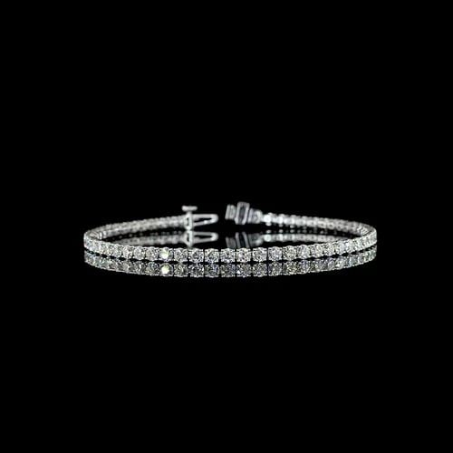 LAB-GROWN 5.46 CARAT ROUND -SI DIAMOND 14K WHITE GOLD TENNIS BRACELET: LAB-GROWN 5.46 CARAT ROUND -SI DIAMOND 14K WHITE GOLD TENNIS BRACELET Title: High-quality Brand-New Echo Friendly Elegant Lab-Grown 5.46 Carat Round -SI Diamond 14K White Gold Tennis Bracelet Video Li