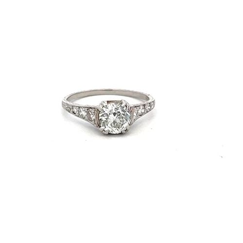 1.24 CARAT OLD EUROPEAN CUT H VS2 DIAMOND PLATINUM ENGAGEMENT RING: 1.24 CARAT OLD EUROPEAN CUT H VS2 DIAMOND PLATINUM ENGAGEMENT RING Title: 1.24 Carat Old European Cut H VS2 Diamond Platinum Engagement Ring Style: Engagement Metal: Platinum Gemstone 1: 0.2 Carat Dia