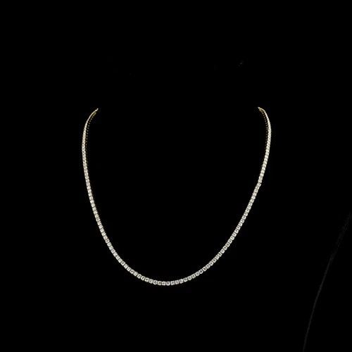 LAB-GROWN 8.07 CARAT ROUND E-F-VS1 DIAMOND 14K YELLOW GOLD TENNIS NECKLACE: LAB-GROWN 8.07 CARAT ROUND E-F-VS1 DIAMOND 14K YELLOW GOLD TENNIS NECKLACE LAB-GROWN 8.07 CARAT ROUND E-F-VS1 DIAMOND 14K YELLOW GOLD TENNIS NECKLACE PRODUCT DESCRIPTION Title: High-quality Brand-New 