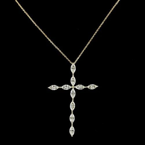 LAB-GROWN 1.98 CARAT MARQUISE E-F-VS1 DIAMOND 14K YELLOW GOLD CROSS PENDANT: LAB-GROWN 1.98 CARAT MARQUISE E-F-VS1 DIAMOND 14K YELLOW GOLD CROSS PENDANT LAB-GROWN 1.98 CARAT MARQUISE E-F-VS1 DIAMOND 14K YELLOW GOLD CROSS PENDANT $7,220.00 PRODUCT DESCRIPTION Title: High-qualit