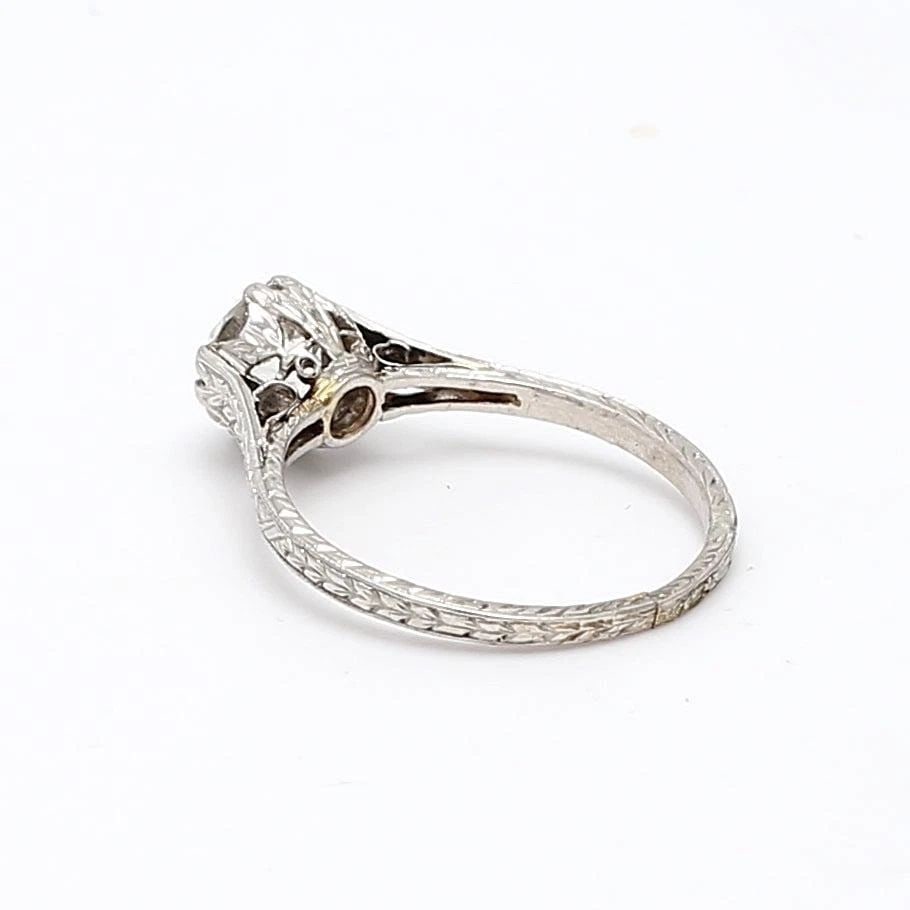 1.13 CARAT OLD EUROPEAN CUT SHAPE I-SI1 DIAMOND PLATINUM ENGAGEMENT RING (1 of 1)