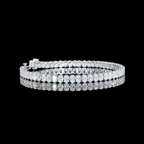 LAB-GROWN 8 CARAT OVAL F-VS1 DIAMOND 14K WHITE GOLD TENNIS BRACELET: LAB-GROWN 8 CARAT OVAL F-VS1 DIAMOND 14K WHITE GOLD TENNIS BRACELET Title: High-quality Brand-New Echo Friendly Elegant Lab-Grown 8 Carat Oval F-VS1 Diamond 14K White Gold Tennis Bracelet Video Link: 
