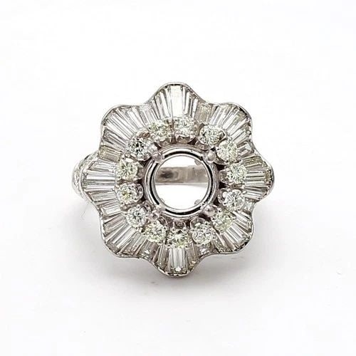 3.00 CARAT ROUND BRILLIANT H SI1 DIAMOND PLATINUM SEMI MOUNT RING: 3.00 CARAT ROUND BRILLIANT H SI1 DIAMOND PLATINUM SEMI MOUNT RING Title: 3.00 Carat Round Brilliant H SI1 Diamond Platinum Semi Mount Ring Style: Semi Mount Metal: Platinum Gemstone 1: 2 Carat Diamond