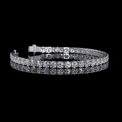 LAB-GROWN 9.88 CARAT ROUND E-VS1 DIAMOND 14K WG TENNIS BRACELET: LAB-GROWN 9.88 CARAT ROUND E-VS1 DIAMOND 14K WG TENNIS BRACELET Lab-Grown 9.88 Carat Round E-VS1 Diamond 14K White Gold Tennis Bracelet Details Department Unisex Adults Main Stone No Stone Metal White
