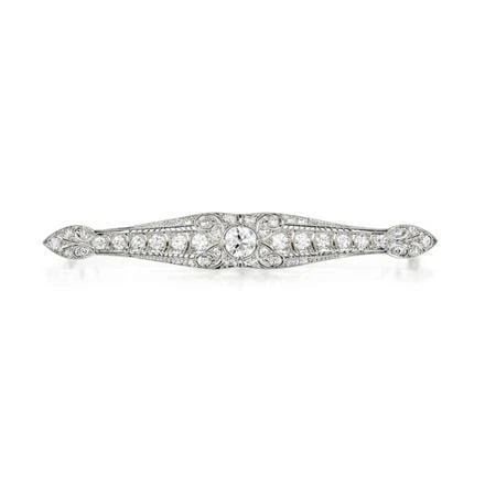 VINTAGE 8.70 GRAMS 2.22 CARAT OLD EUROPEAN CUT F I2 DIAMOND TWO TONE GOLD PIN (1 of 2)