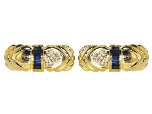 2.00 CARAT BAGUETTE SHAPE SAPPHIRE 0.40 CARAT ROUND BRILLIANT I SI1 DIAMOND 1... (1 of 2)