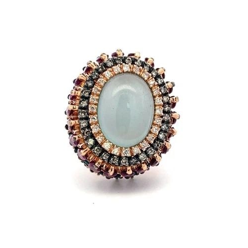 4.40 CARAT TOURMALINE 0.54 CARAT DIAMOND 18K ROSE GOLD COCKTAIL RING: 4.40 CARAT TOURMALINE 0.54 CARAT DIAMOND 18K ROSE GOLD COCKTAIL RING Title: 4.40 Carat Marquis Shape Tourmaline 0.54 Carat Round Brilliant G-X VS Diamond 0.44 Carat Round Brilliant 18 Karat Rose Gold 