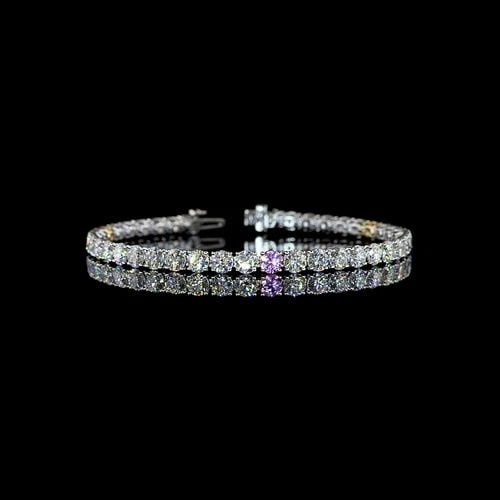 LAB-GROWN 10.11 CARAT ROUND -VS1 DIAMOND 14K TWO TONE TENNIS BRACELET: LAB-GROWN 10.11 CARAT ROUND -VS1 DIAMOND 14K TWO TONE TENNIS BRACELET Title: High-quality Brand-New Echo Friendly Elegant Lab-Grown 10.11 Carat Round -VS1 Diamond 14K Two Tone Tennis Bracelet Video Li