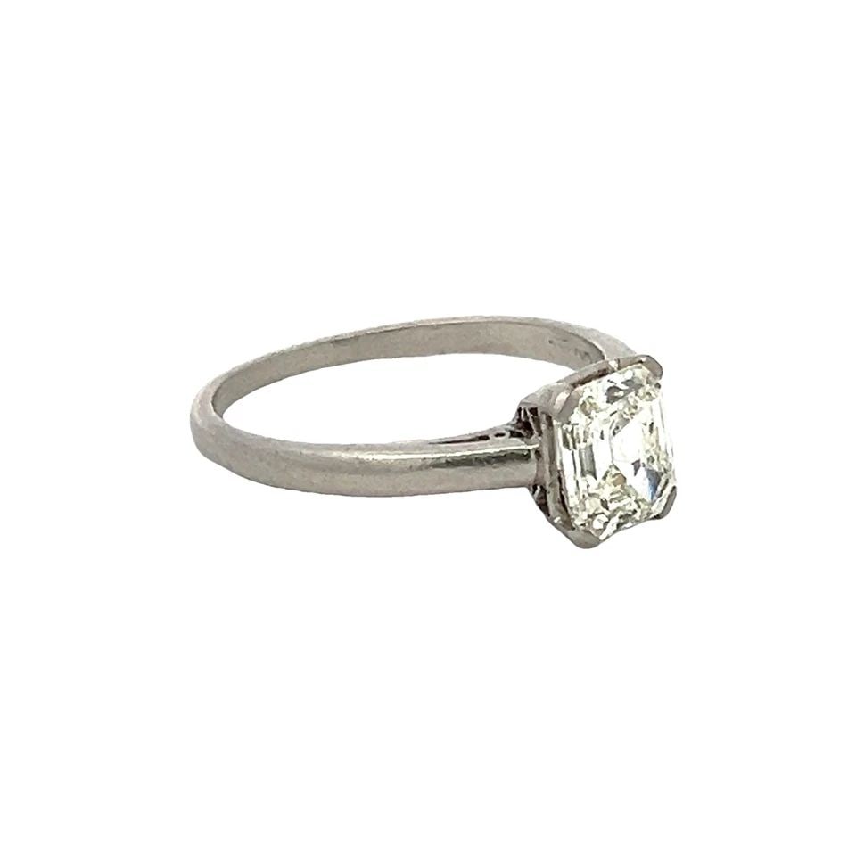 1.18 CARAT ASSCHER CUT K VVS1 DIAMOND PLATINUM ENGAGEMENT RING 18K (1 of 1)