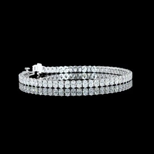 LAB-GROWN 7 CARAT OVAL E-F-VS2 DIAMOND 14K WHITE GOLD TENNIS BRACELET: LAB-GROWN 7 CARAT OVAL E-F-VS2 DIAMOND 14K WHITE GOLD TENNIS BRACELET LAB-GROWN 7 CARAT OVAL E-F-VS2 DIAMOND 14K WHITE GOLD TENNIS BRACELET Not Found