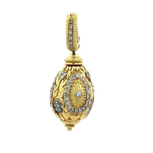 JUDITE RIPKA 1.05 CARAT ROUND BRILLIANT DIAMOND 18 KARAT YELLOW GOLD PENDANT (1 of 2)