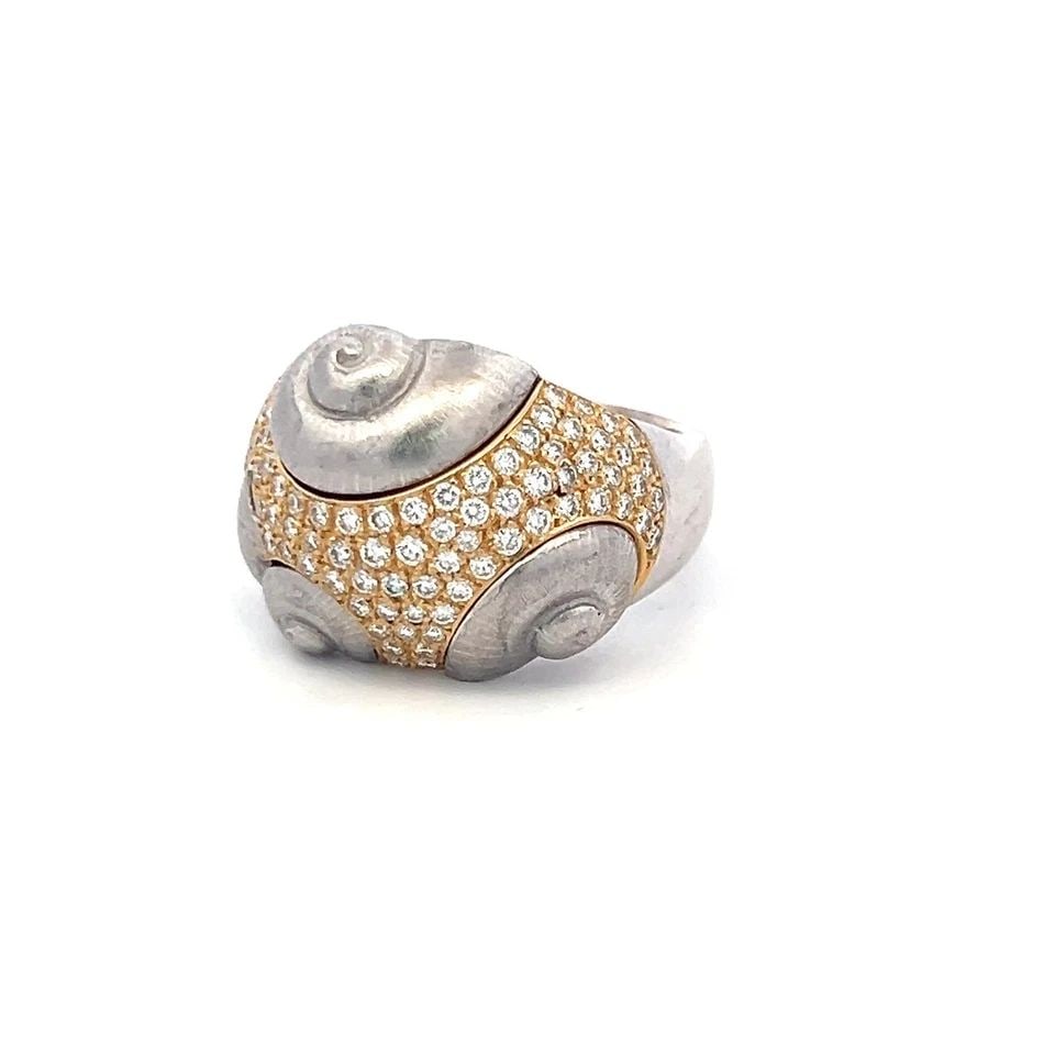 FOCHTMANN VINTAGE 18K TWO TONE GOLD COCKTAIL RING WITH 0.4 CARAT ROUND DIAMOND (1 of 1)