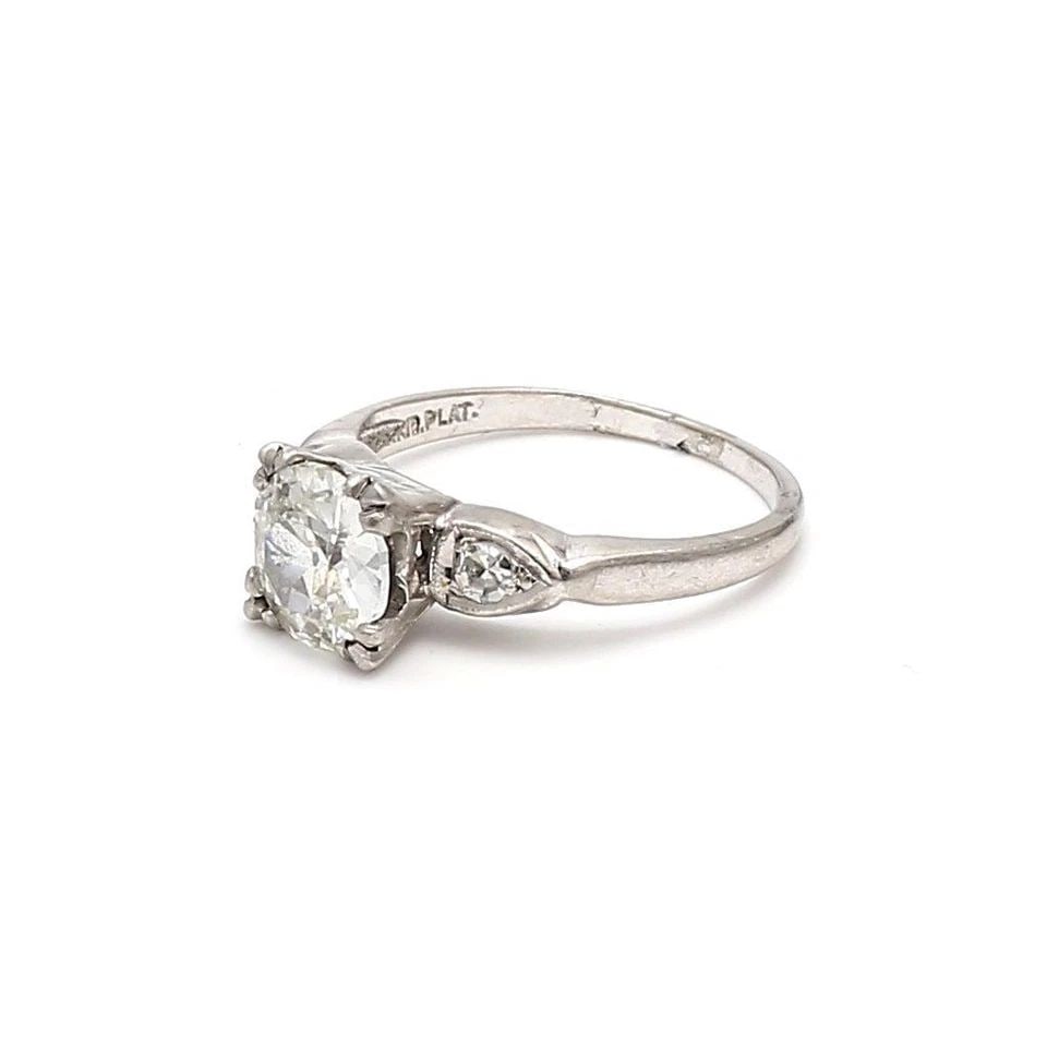 1.24 CARAT CIRCULAR BRILLIANT CUT J-SI2 DIAMOND PLATINUM ENGAGEMENT RING (1 of 1)