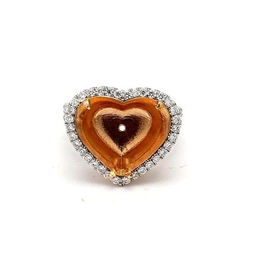 0.80 CARAT ROUND BRILLIANT DIAMOND 18K ROSE GOLD/PLATINUM SEMI MOUNT RING (1 of 2)