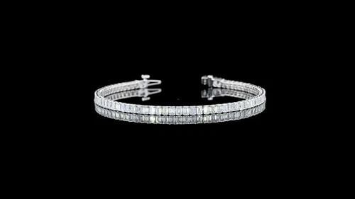 LAB-GROWN 5.12 CARAT EMERALD E-VS1 DIAMOND 14K WG TENNIS BRACELET: LAB-GROWN 5.12 CARAT EMERALD E-VS1 DIAMOND 14K WG TENNIS BRACELET Lab-Grown 5.12 Carat Emerald E-VS1 Diamond 14K White Gold Tennis Bracelet Details Department Unisex Adults Main Stone Emerald Metal Wh