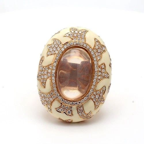 2.10 CARAT ROUND BRILLIANT DIAMOND 18 KARAT ROSE GOLD COCKTAIL RING (1 of 2)